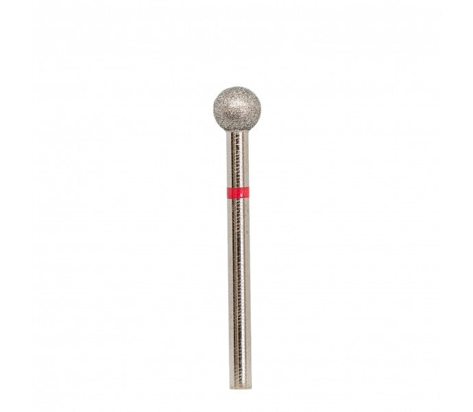 "Burbuliukas" Deimantinis nagų frezos antgaliukas, 5mm (raudona)