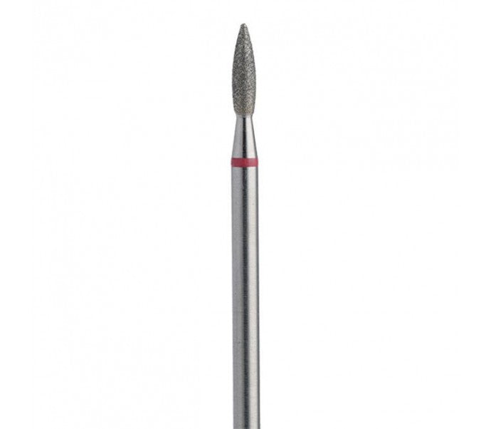 “Liepsnelė” Deimantinis frezos antgaliukas, (raudona spalva) 2.1mm