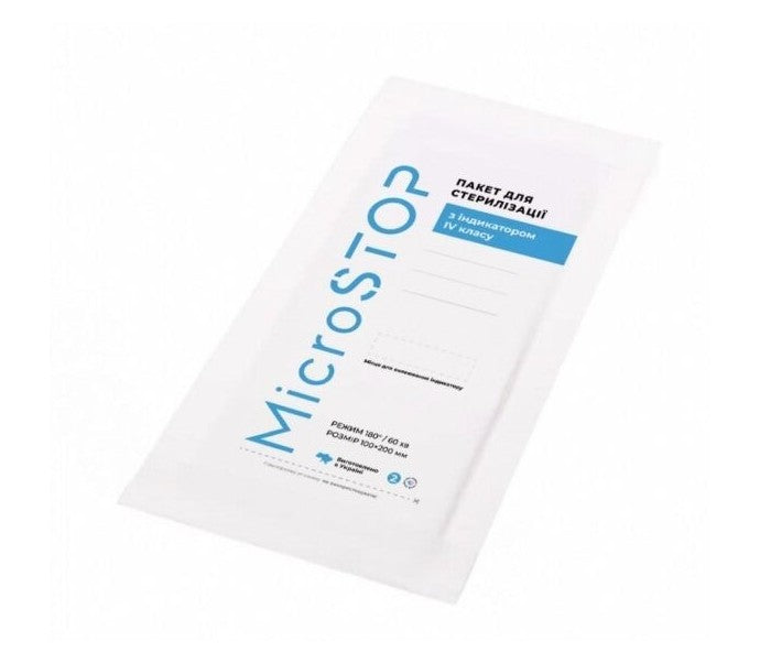 MICROSTOP Vokai įrankių sterilizacijai (100x200mm, balta sp., 100vnt.)