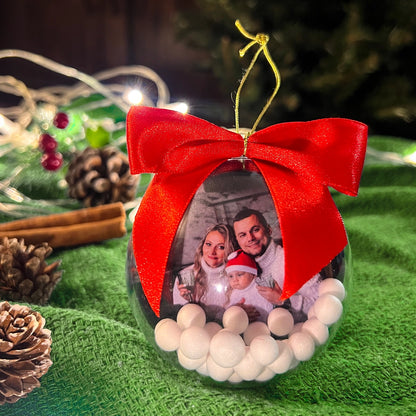 Kalėdinis eglutės žaisliukas su jūsų nuotrauka