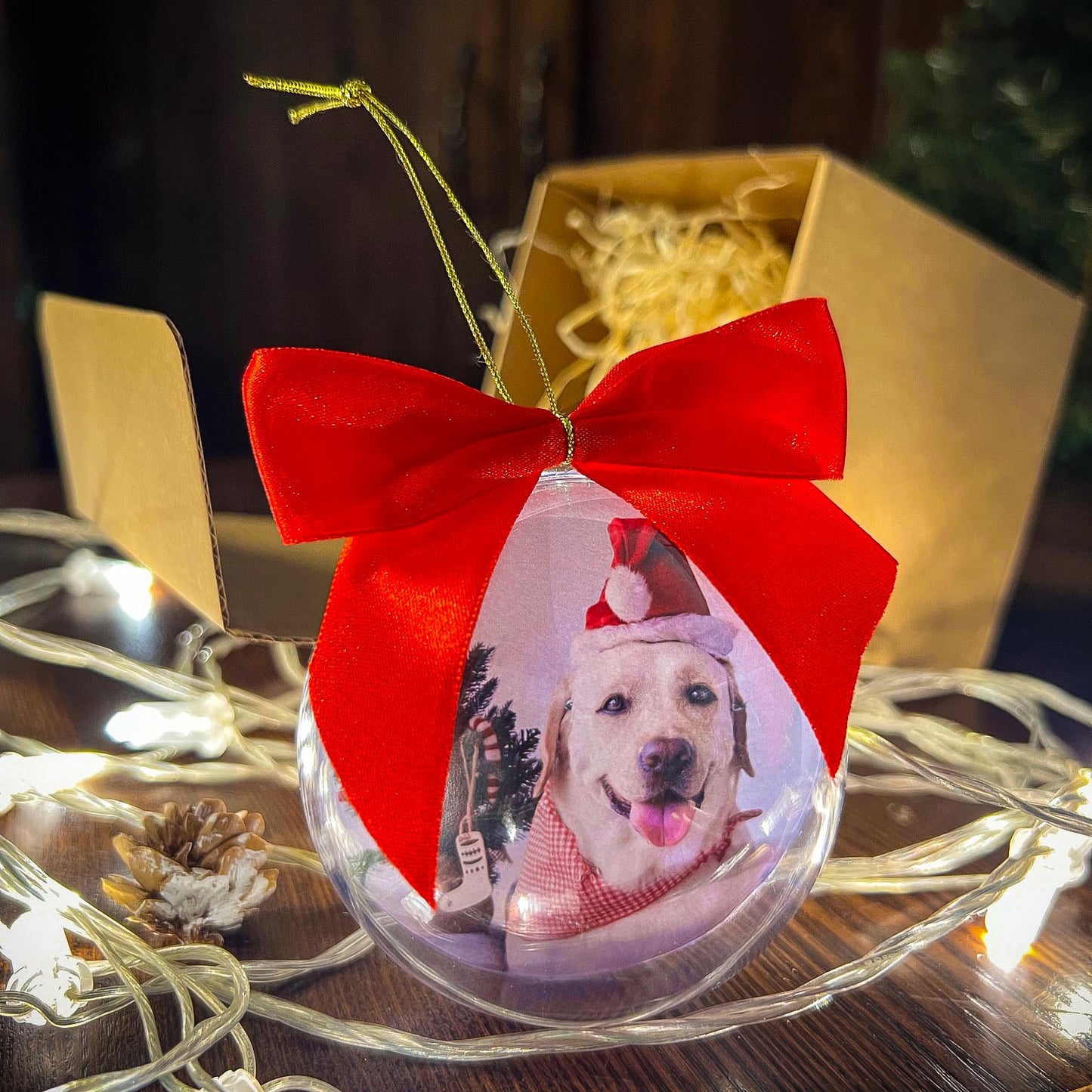 Kalėdinis eglutės žaisliukas su jūsų nuotrauka