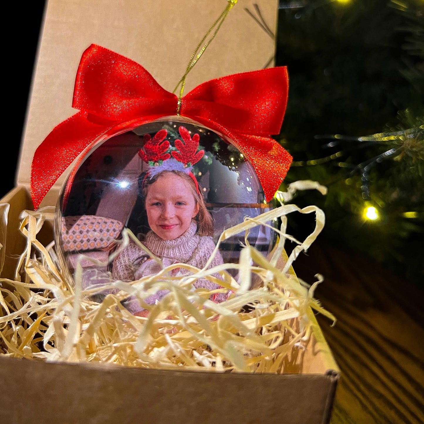 Kalėdinis eglutės žaisliukas su jūsų nuotrauka