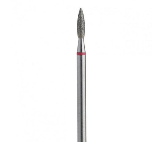 “Liepsnelė”  Deimantinis frezos antgaliukas, (raudona spalva) 2.1mm